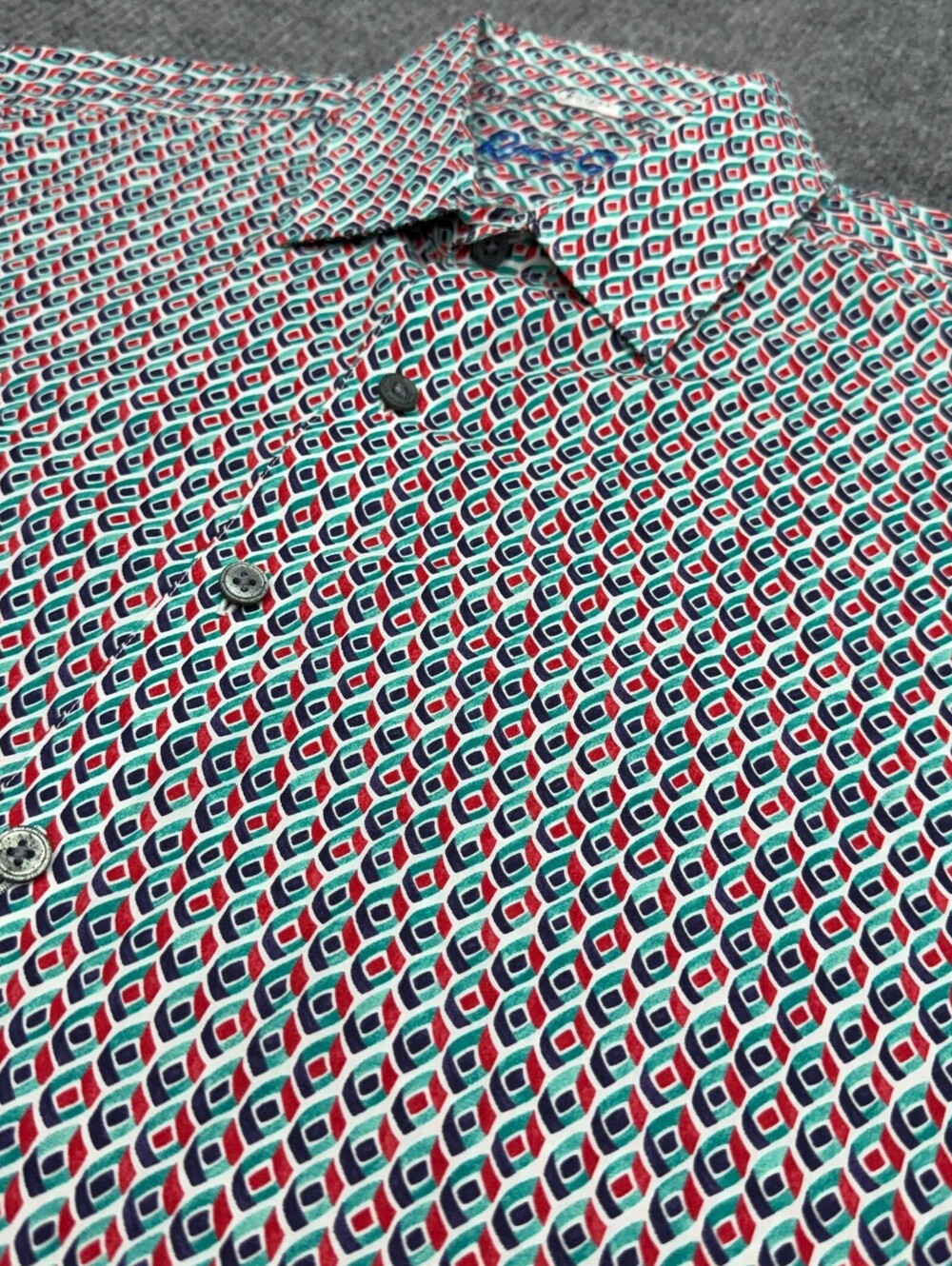 Robert Graham Shirt Mens XL Classic Fit Geometric Abstract AOP Short Sleeve